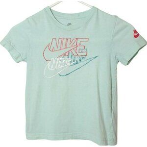 Nike Girls Tee S Mint Green Athletic Fit Triple Swoosh Logo School Sporty 5-6 yr